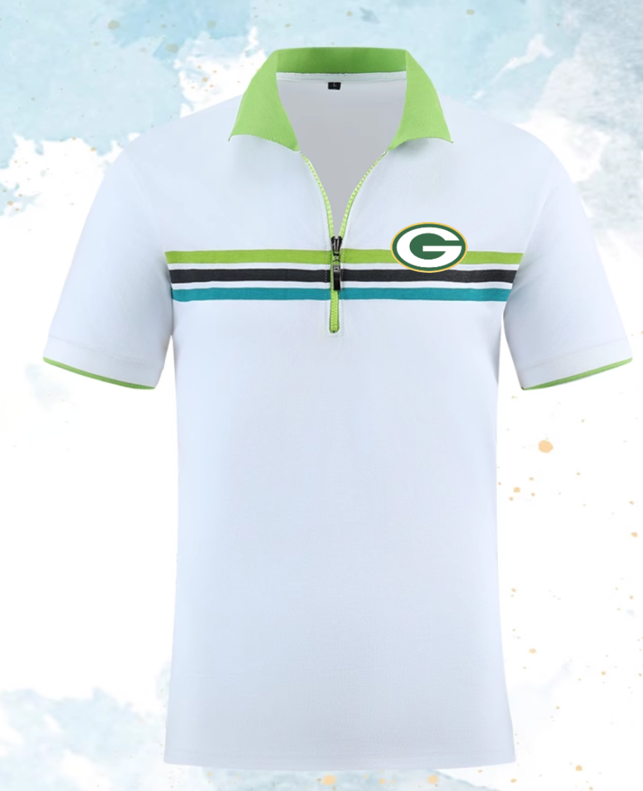 Green Bay Packers white style #1 Men 2025 NFL polo T shirt->nfl t-shirts->Sports Accessory